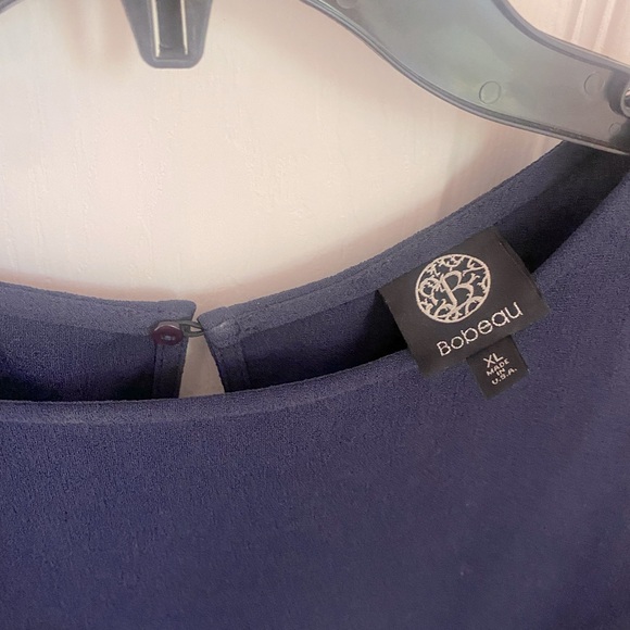 Bobeau Cold Shoulder Navy Shift Dress - Picture 2 of 5